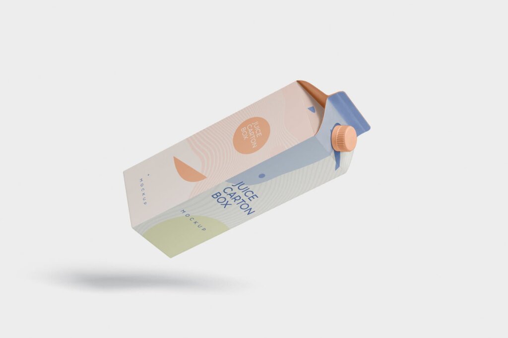 精致高端长方形果汁/牛奶包装模型样机素材Juice Milk Mockup 1L Carton Box Large Size插图4