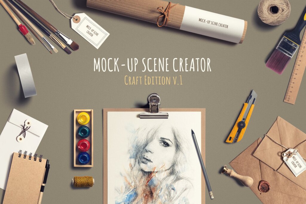 企业品牌办公文具装饰模型素材样机下载Multipurpose Mock Up Creator插图4