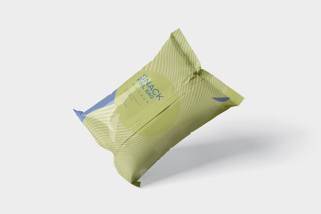 精致零食箔袋模型样机素材下载Snack Foil Bag Mockup Plastic插图4