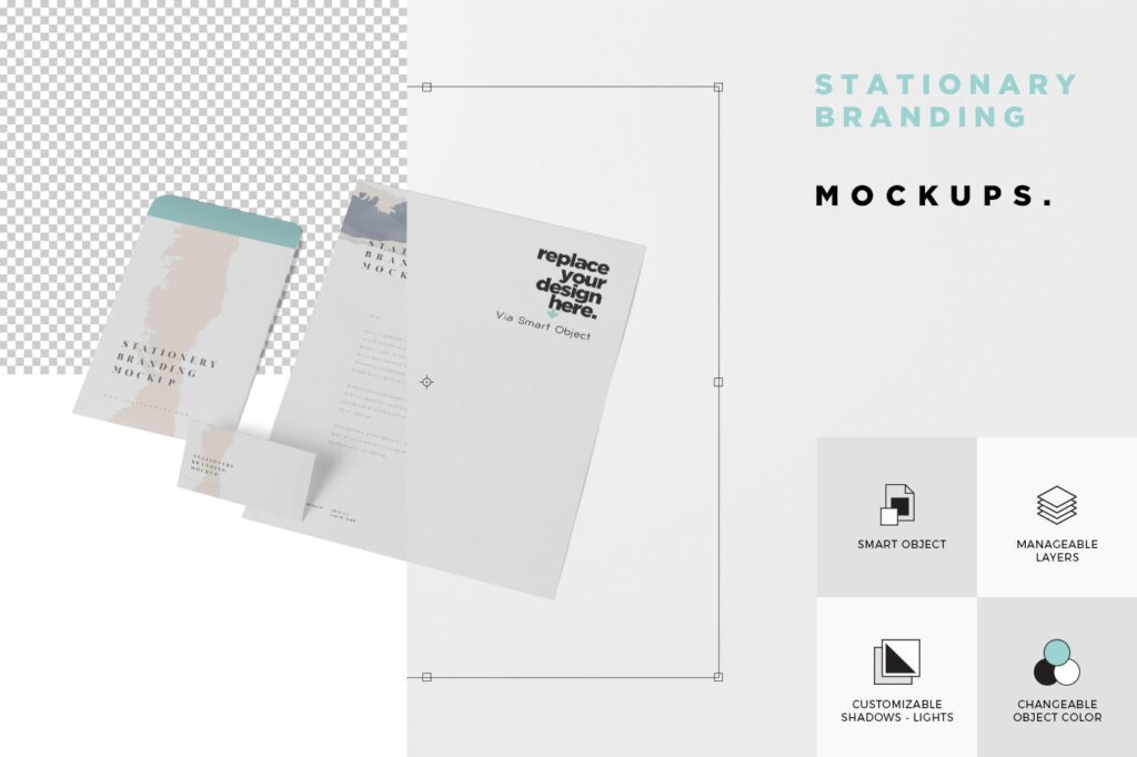 经典的文具/品牌识别系统模型样机素材下载Stationary – Branding Mock-Up插图4