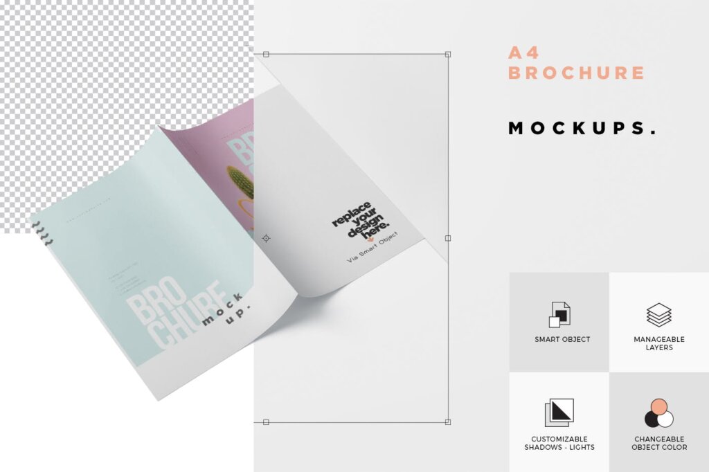 精致企业产品介绍A4小册子杂志模型样机素材A4 Brochure – Magazine Mock-Up插图5
