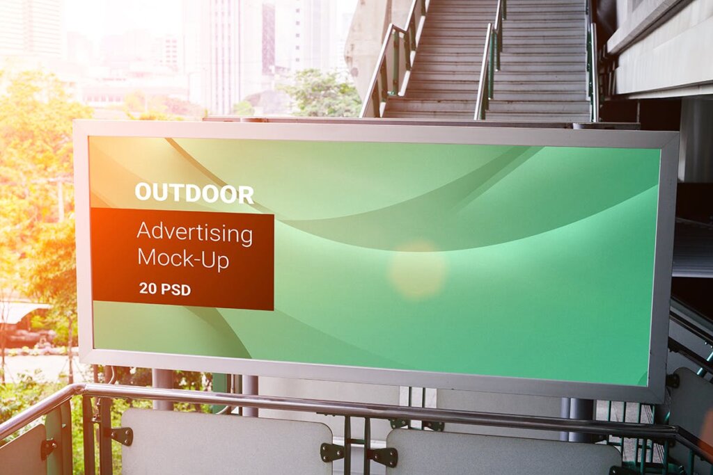20个大屏电子广告展示模板素材样机下载Billboard Outdoor Advertising Mock Up插图10