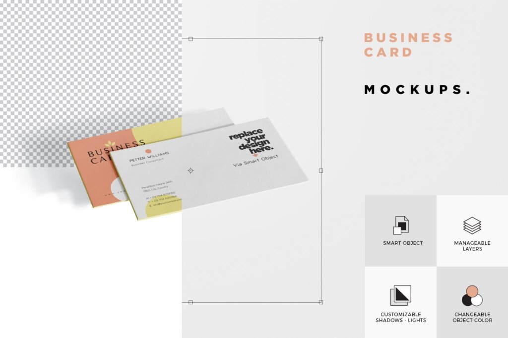 企业品牌文艺精致名片样机素材模板素材Business Card Mock-Ups插图5