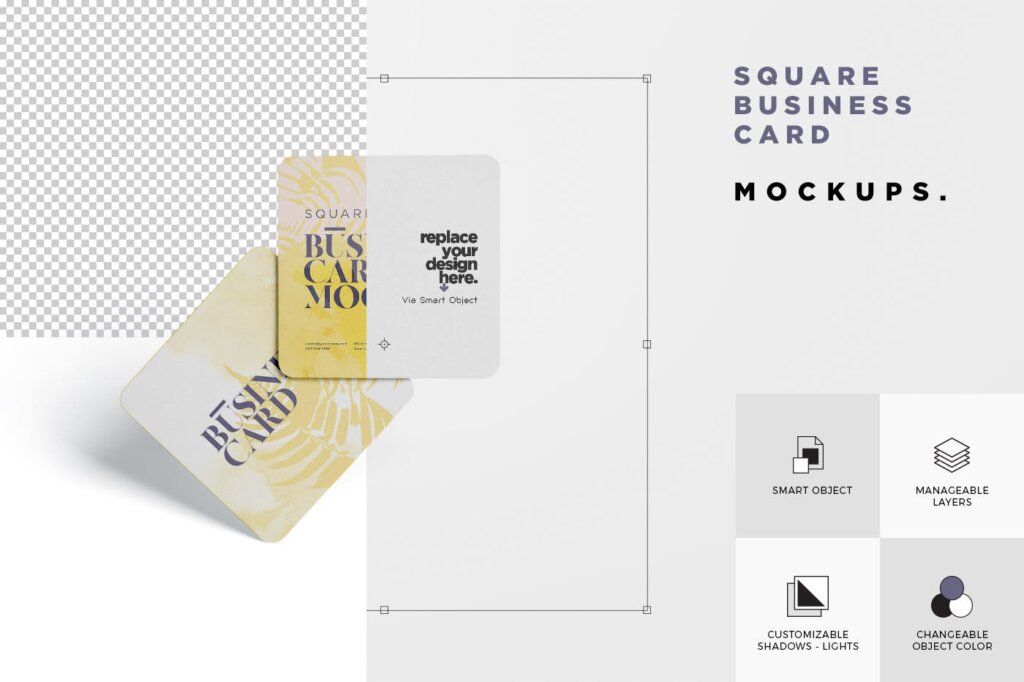 高端圆角精致名片样机模型素材下载Business Card Mockup Square Round Corner插图5