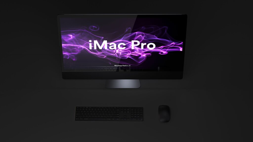 精致高端黑版本的iMac Pro电脑样机模板素材下载Dark iMac Pro Mockup插图5