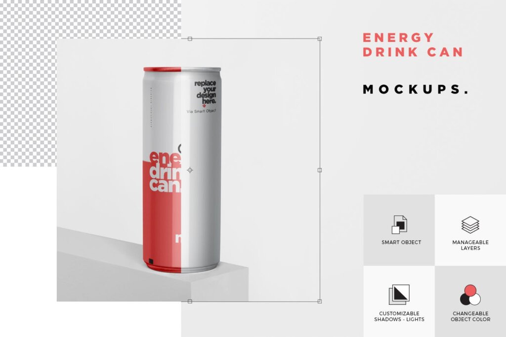 神奇能量饮料模型样机素材下载Energy Drink Can Mock-Up – 250 ml插图5