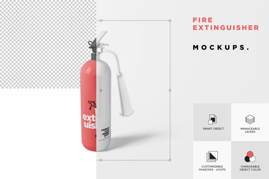 高端灭火器模型样机素材下载Fire Extinguisher Mockup Set插图5