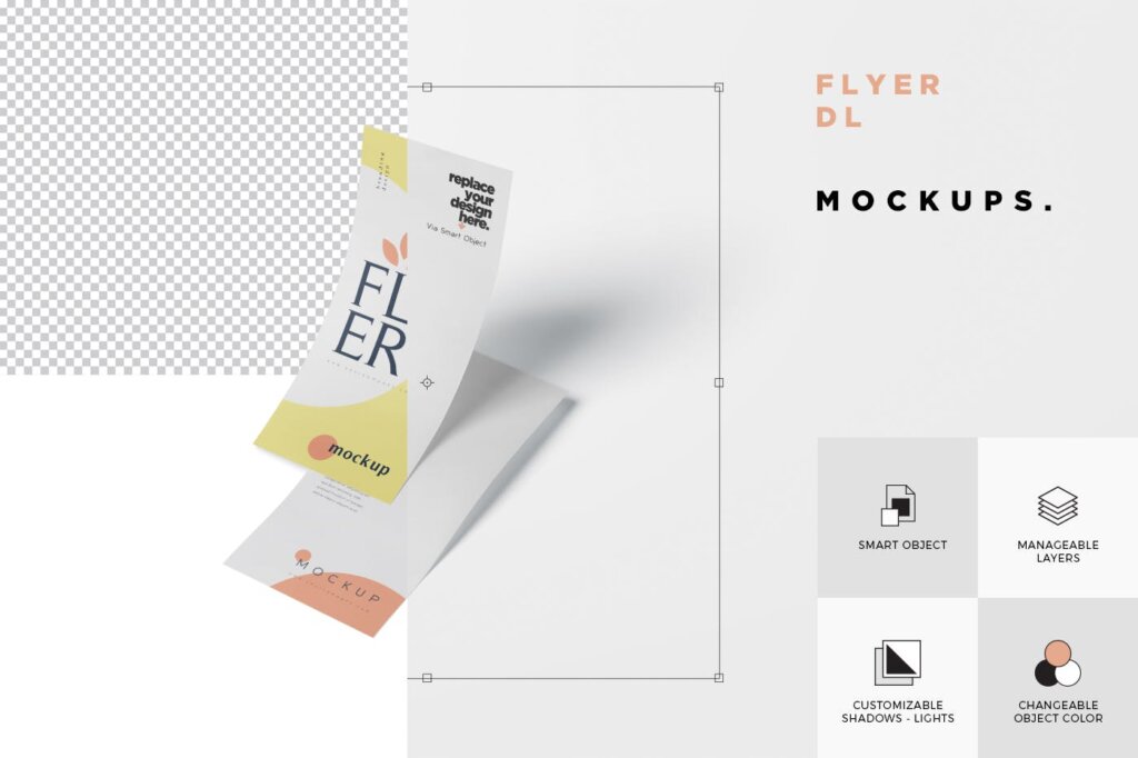 精致文艺画展宣传册模板素材样机下载Flyer DL Mock-Ups Set插图5
