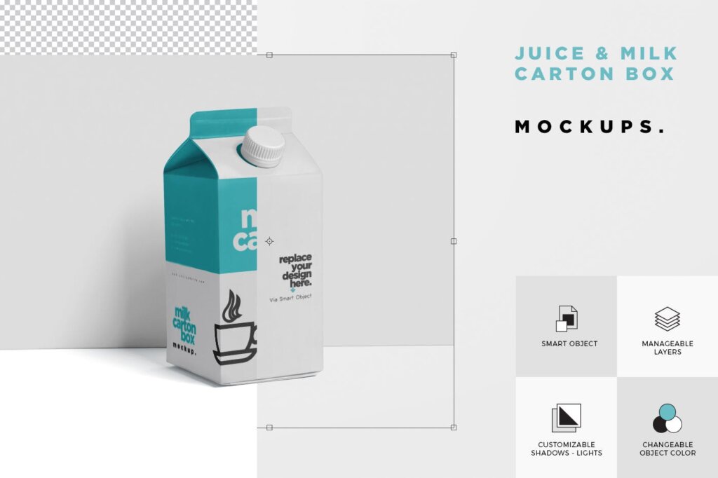 500ML果汁牛奶模型样机模型素材下载Juice Milk Mockup in 500ml Carton Box ESJ7DC9插图5