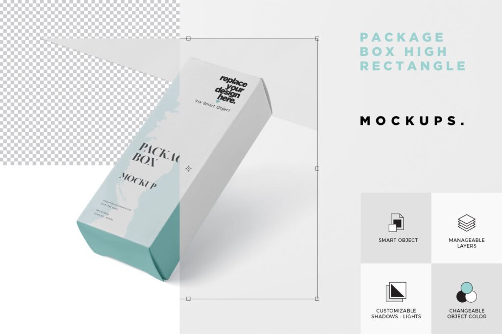 高端精致包装盒模型样机素材下载Package Box Mock Up High Rectangle Shape插图4