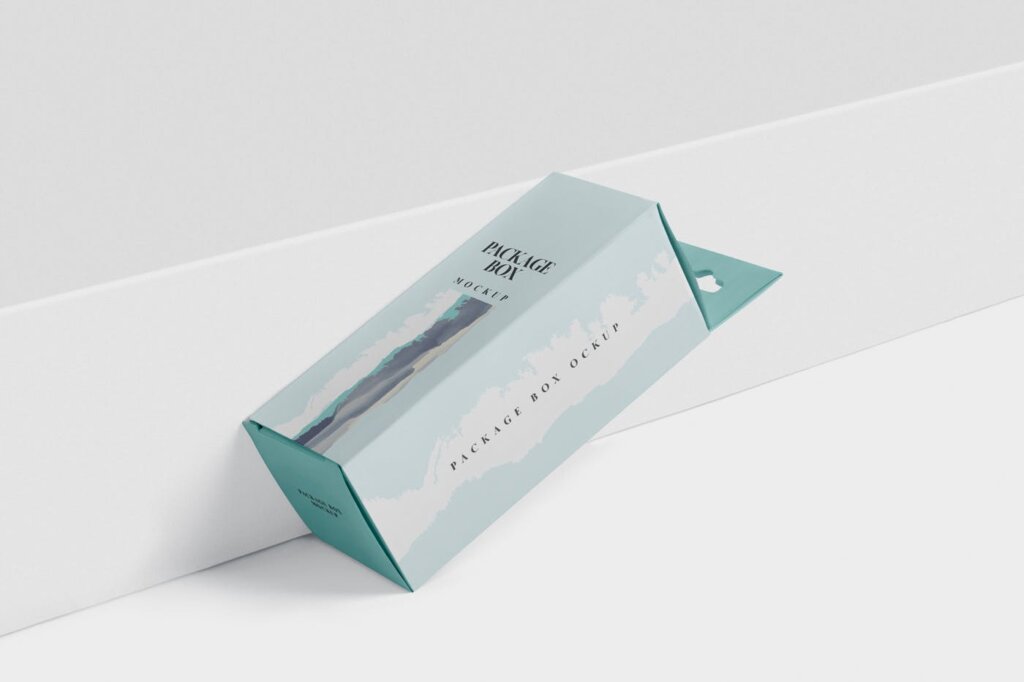 经典的套件盒模型矩形药品包装盒样机素材下载Package Box Mockup with with Hanger Rectangle插图5