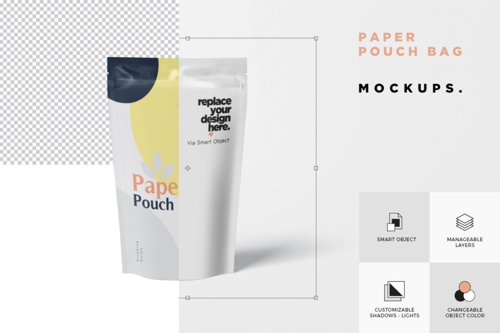 高端纸袋包装模型样机素材下载Paper Pouch Bag Mockup Large Size插图5