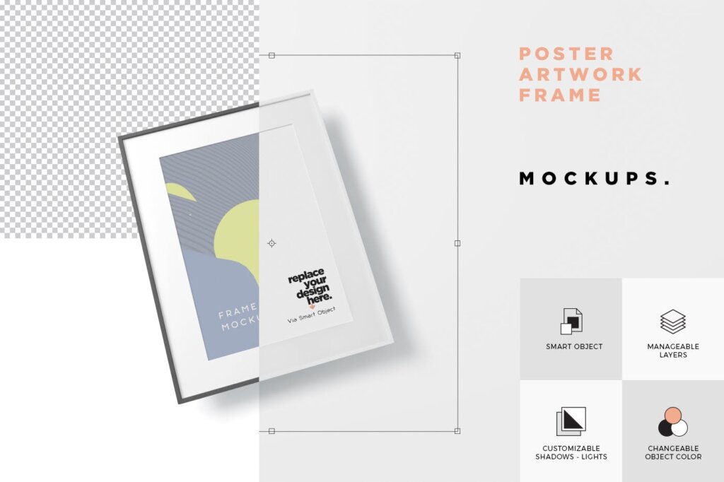 海报模板展示画框样机素材下载Poster – Artwork Frame Mock-Up Set插图5