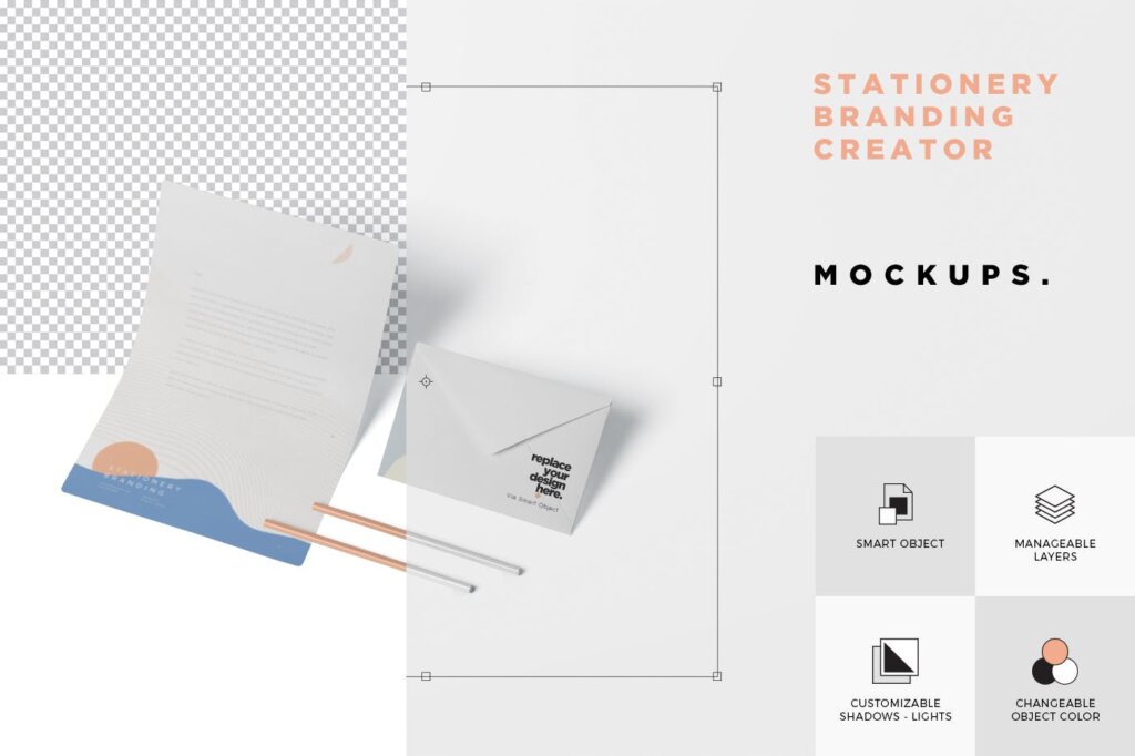 企业品牌办公识别系统办公文具品牌模型样机素材下载Stationery Branding Mockup Creator Set插图5