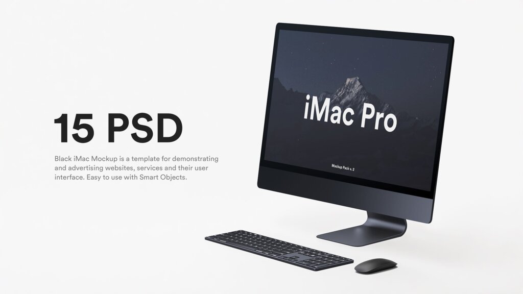 苹果电脑多角度样机素材模型下载iMac Pro Kit插图5