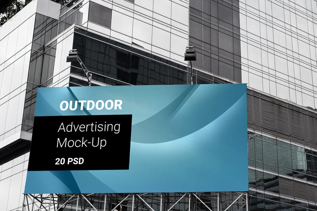 20个大屏电子广告展示模板素材样机下载Billboard Outdoor Advertising Mock Up插图8