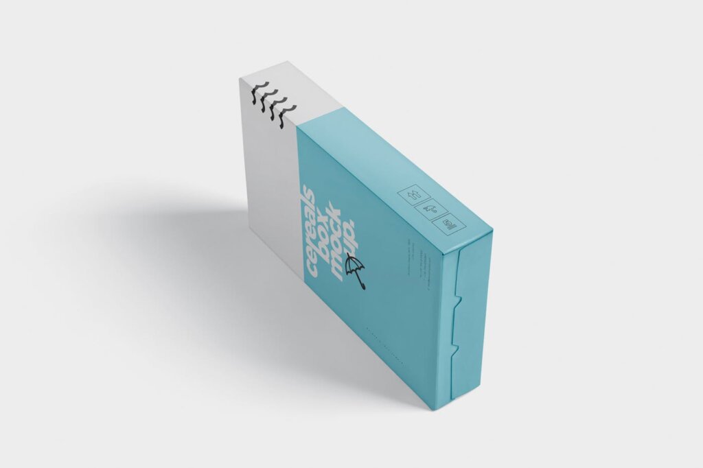 多角度长方形礼品盒模板素材下载Cereals Box Mockup – Slim Size Box插图6