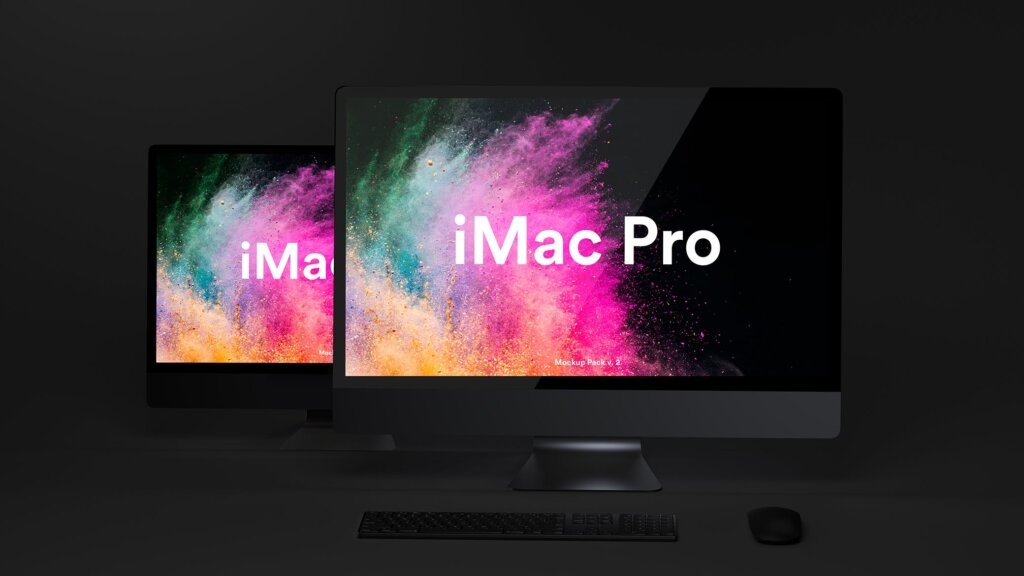 精致高端黑版本的iMac Pro电脑样机模板素材下载Dark iMac Pro Mockup插图6