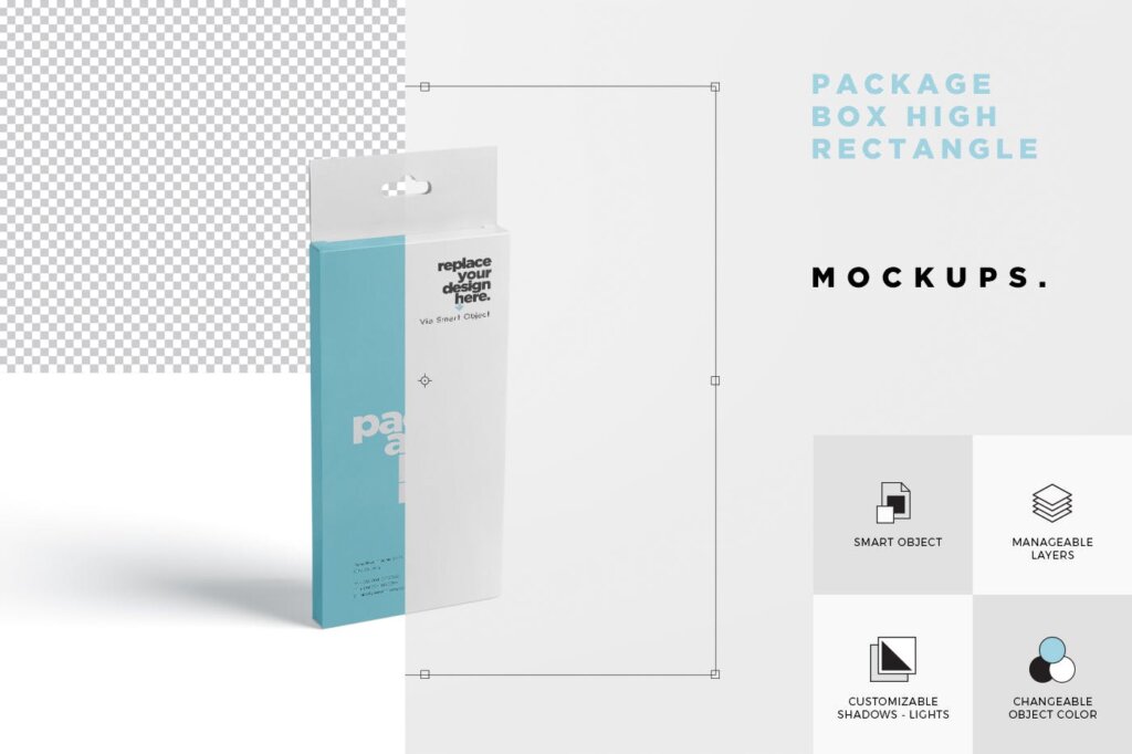 方形纸盒食品包装样机素材模板下载Package Box Mockup with Hanger – High Rectangle插图6