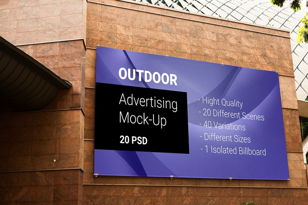 20个大屏电子广告展示模板素材样机下载Billboard Outdoor Advertising Mock Up插图7