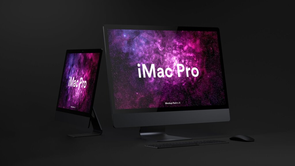精致高端黑版本的iMac Pro电脑样机模板素材下载Dark iMac Pro Mockup插图7
