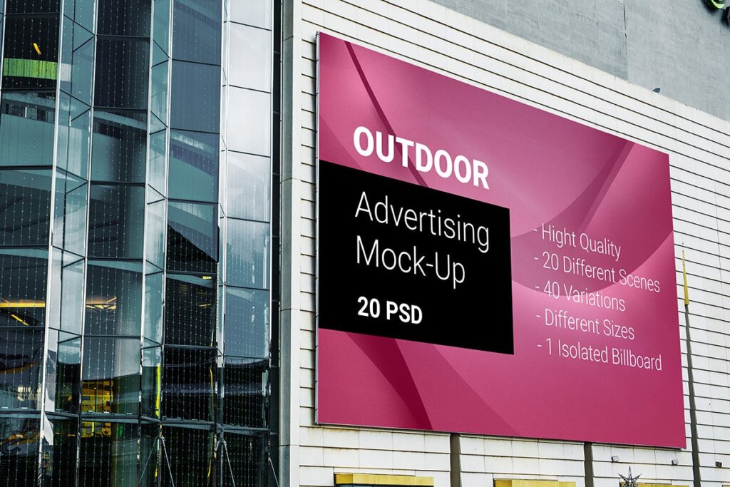 20个大屏电子广告展示模板素材样机下载Billboard Outdoor Advertising Mock Up插图6