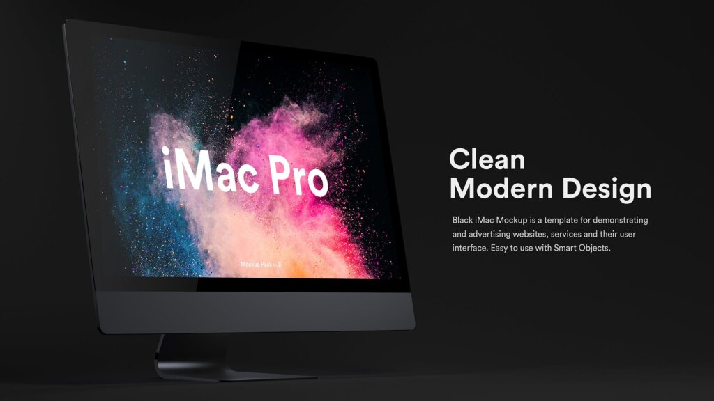 精致高端黑版本的iMac Pro电脑样机模板素材下载Dark iMac Pro Mockup插图8