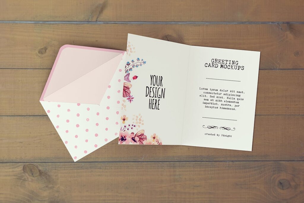 植物装饰花纹素材邀请函模板素材样机Invitation Greeting Card Mockups v 3插图7