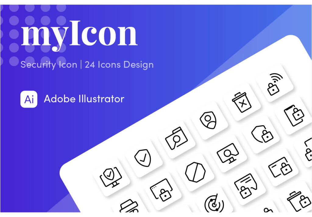 安全类矢量线性图标设计素材Security Icon Set | myIcon
