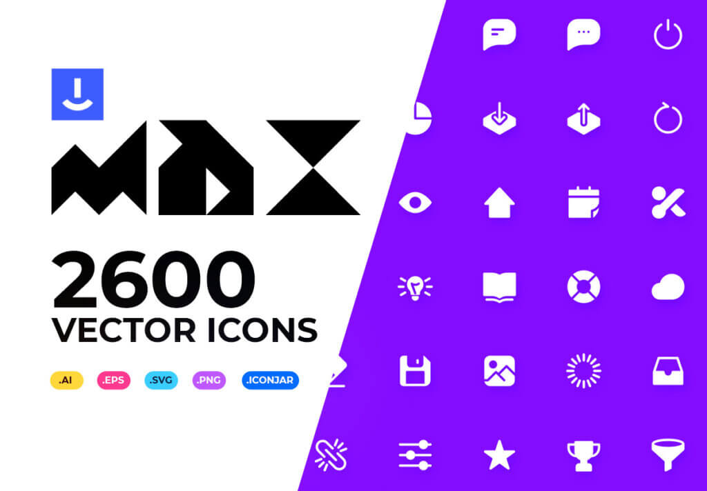 28个类别矢量图标素材下载Uicon MAX – 2600 Vector Icons