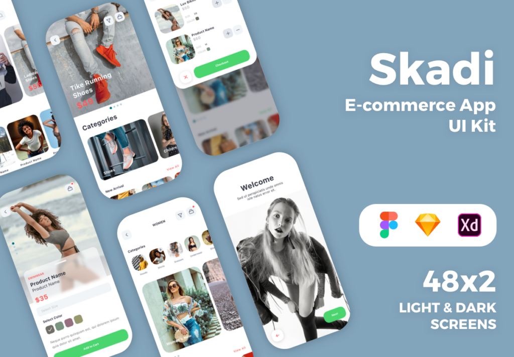 电子商务移动应用程序素材下载Skadi E-Commerce App UI Kit