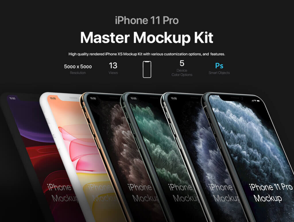 iPhone 11模型样机素材下载iPhone 11 Pro Master Mockup Kit插图1