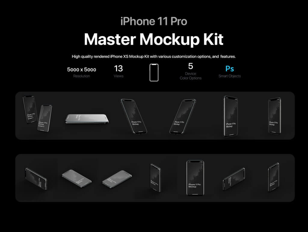 iPhone 11模型样机素材下载iPhone 11 Pro Master Mockup Kit插图6