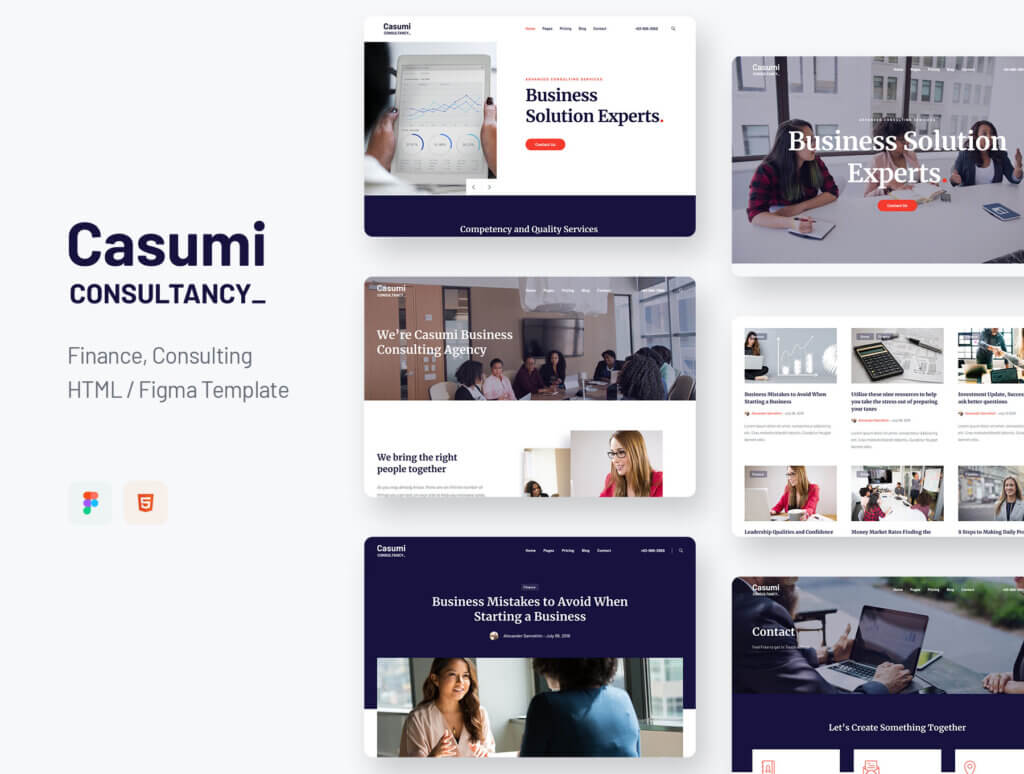 简约门户网站设计套件素材模板下载Casumi – Finance Consulting HTML Template插图3