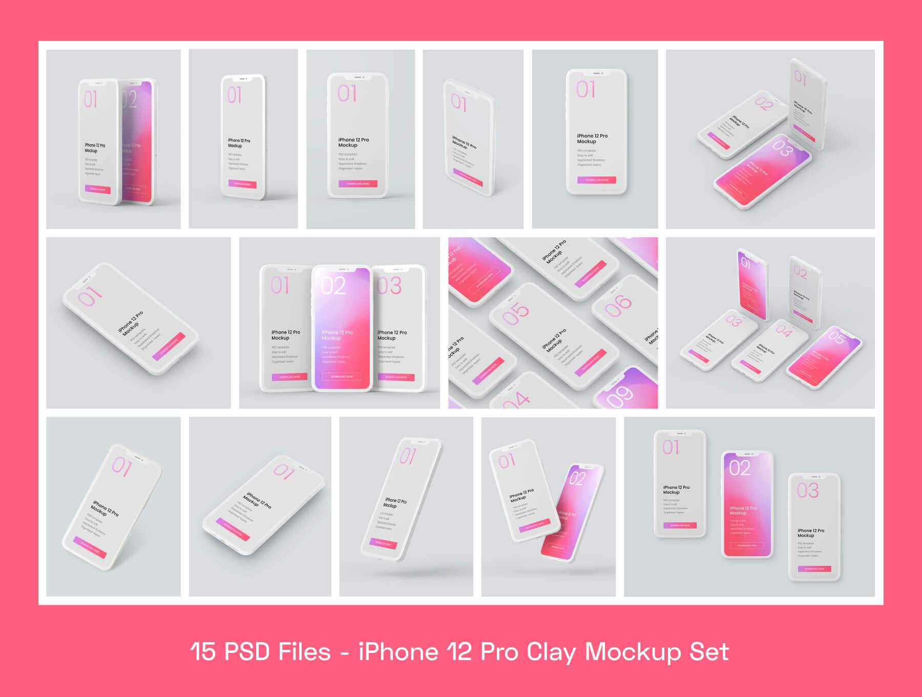 简约概念化iPhone 12 Pro模型样机素材/UI设计作品包装模版下载插图1