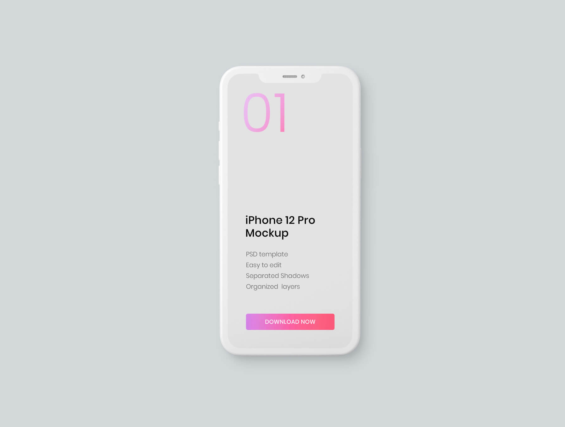 简约概念化iphone 12 Pro模型样机素材 Ui设计作品包装模版下载 设计口袋