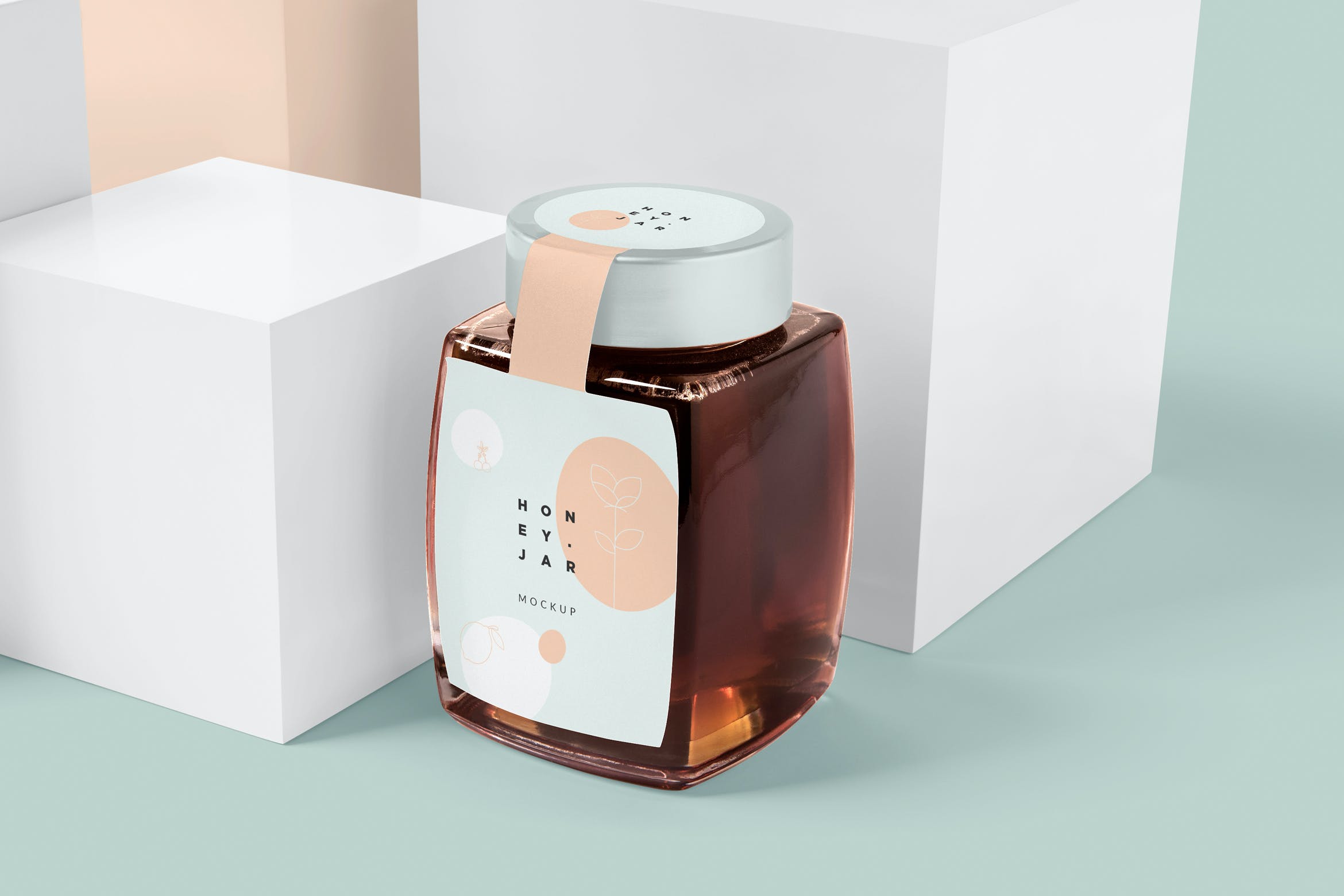 精致文艺品牌包装蜂蜜罐样机模板素材GWYS2RE插图