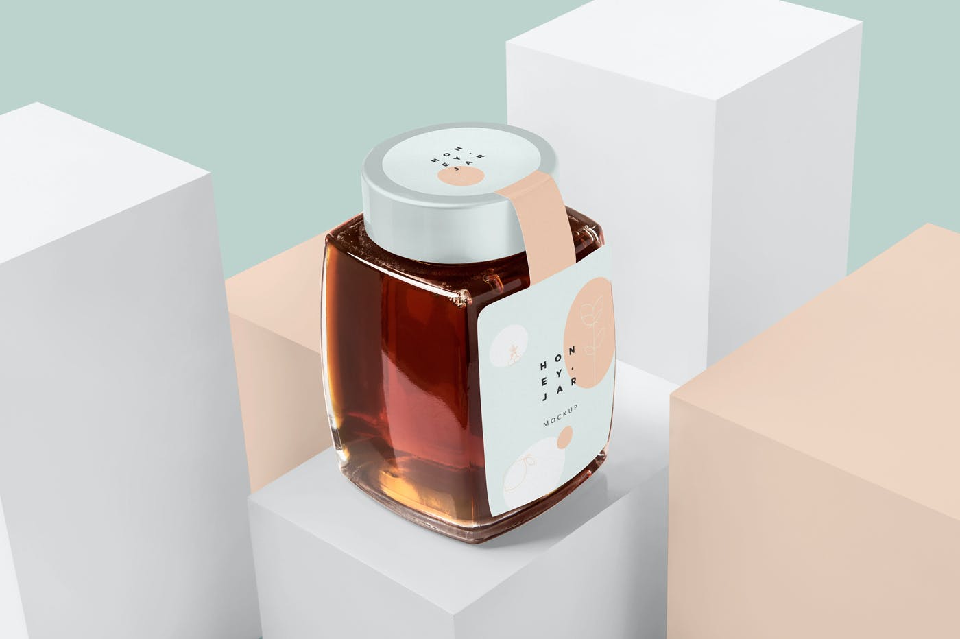 精致文艺品牌包装蜂蜜罐样机模板素材GWYS2RE插图5
