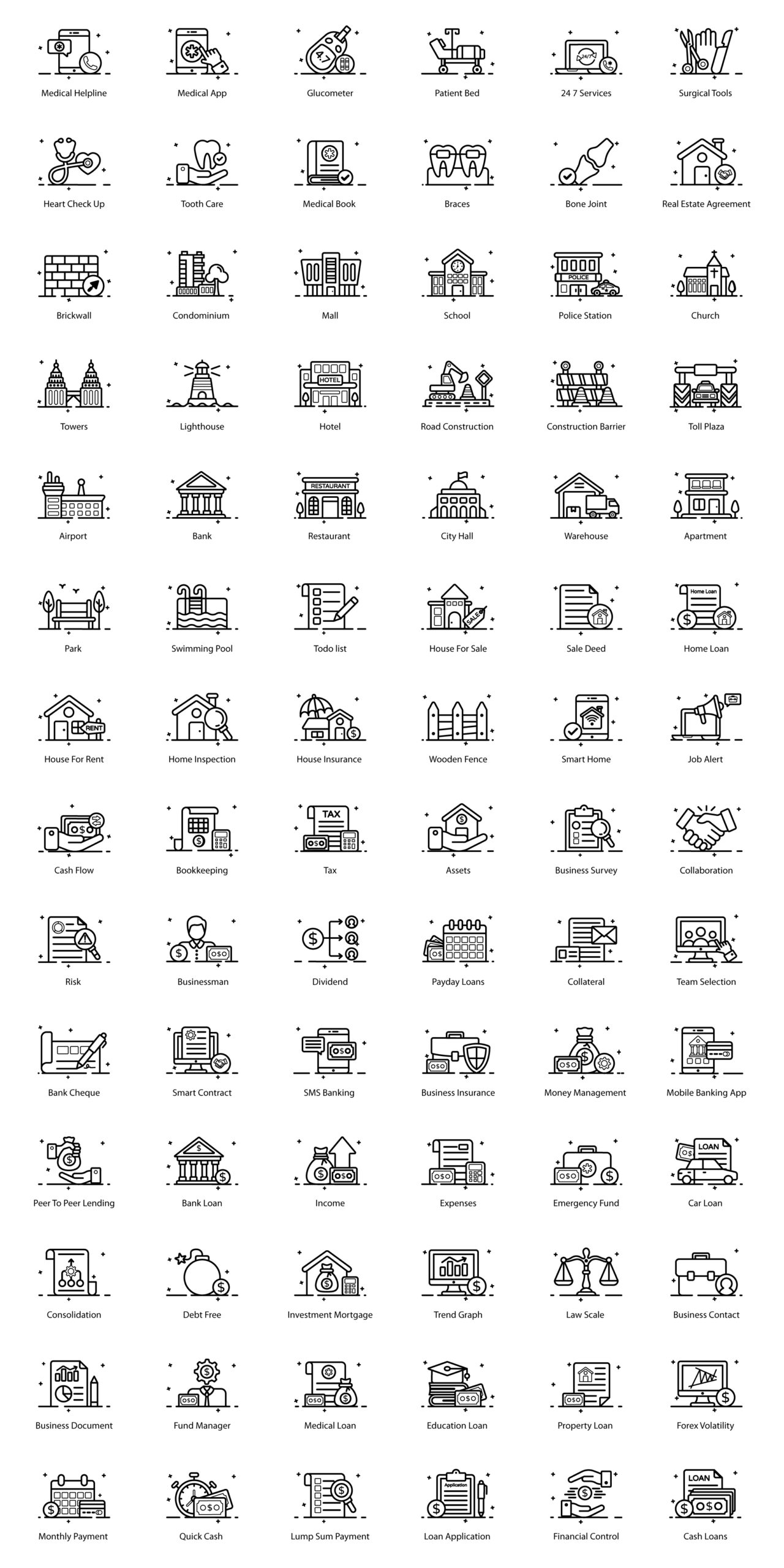 600个高级大纲图标线性图标模板素材插图6