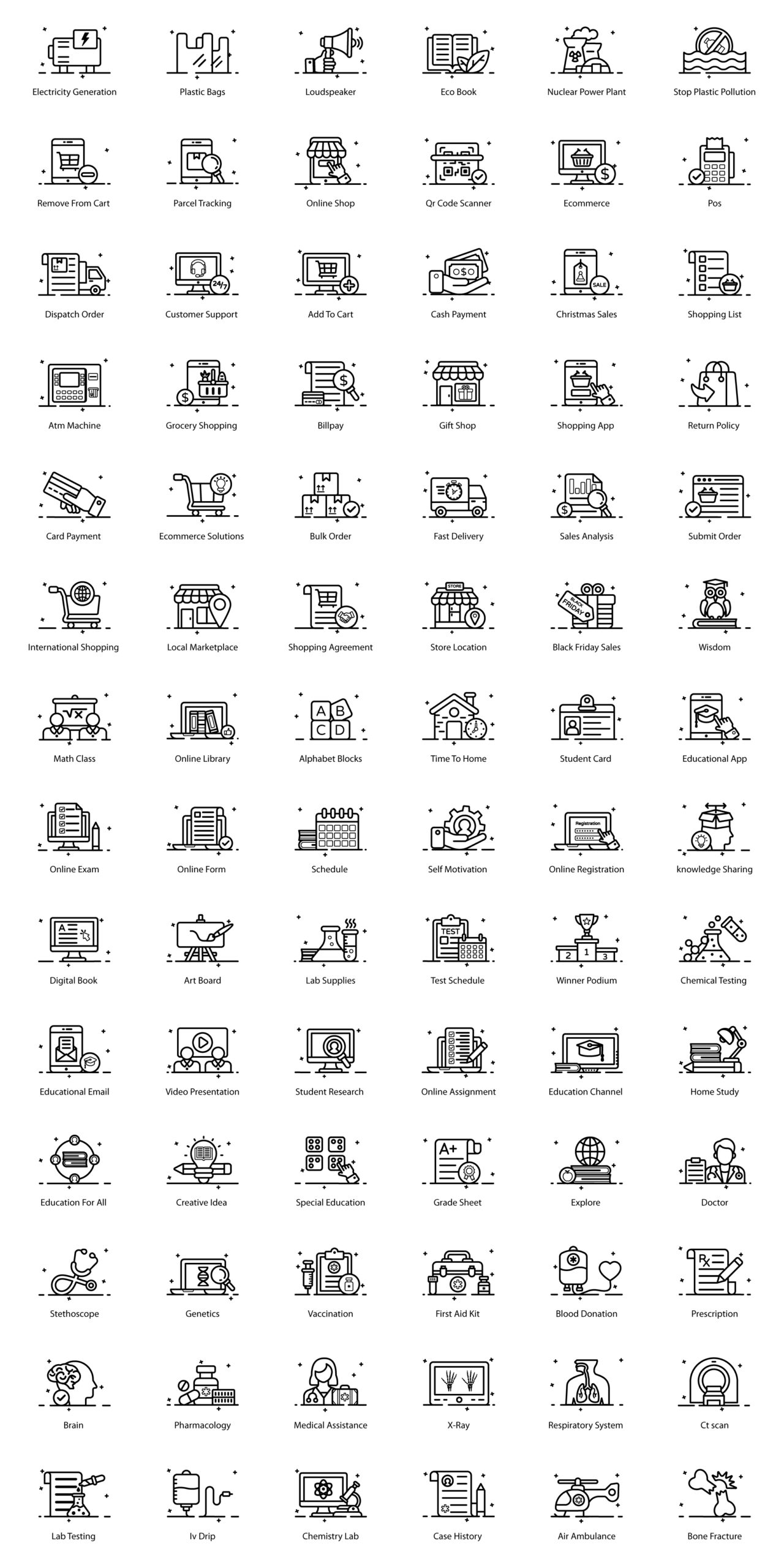 600个高级大纲图标线性图标模板素材插图7