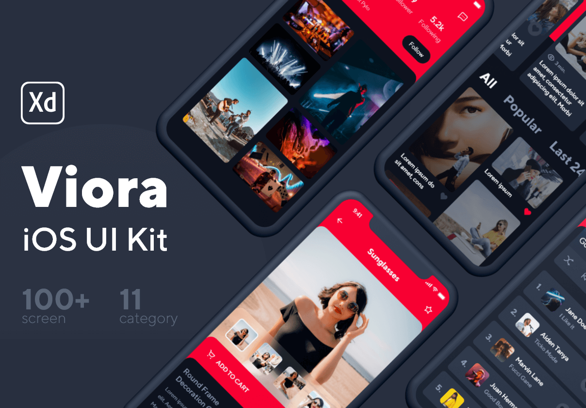图片社交类移动应用设计套件素材Viora iOS UI Kit插图