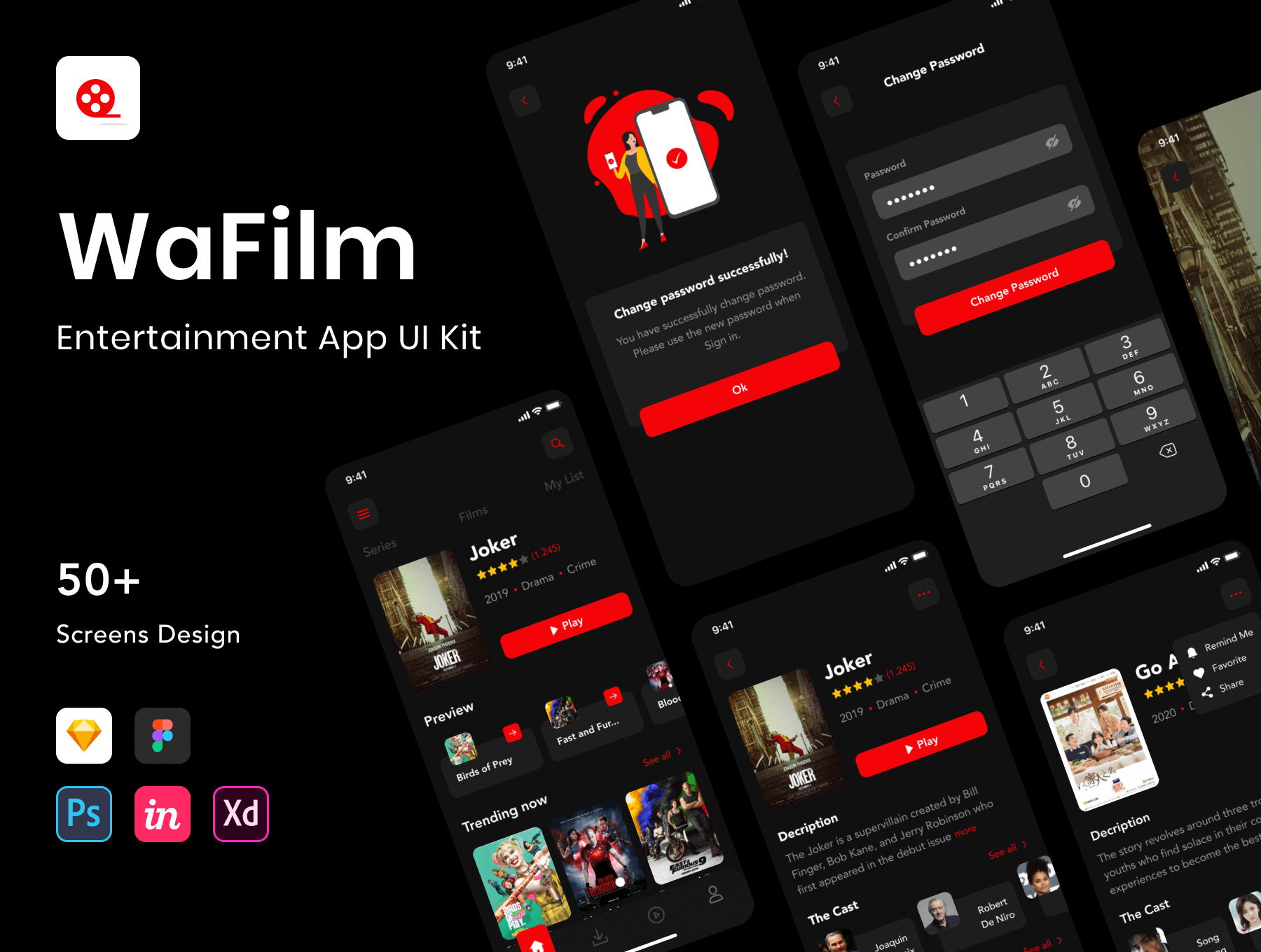 娱乐应用程序UI套件模版素材WaFilm – Entertainment App UI Kit插图