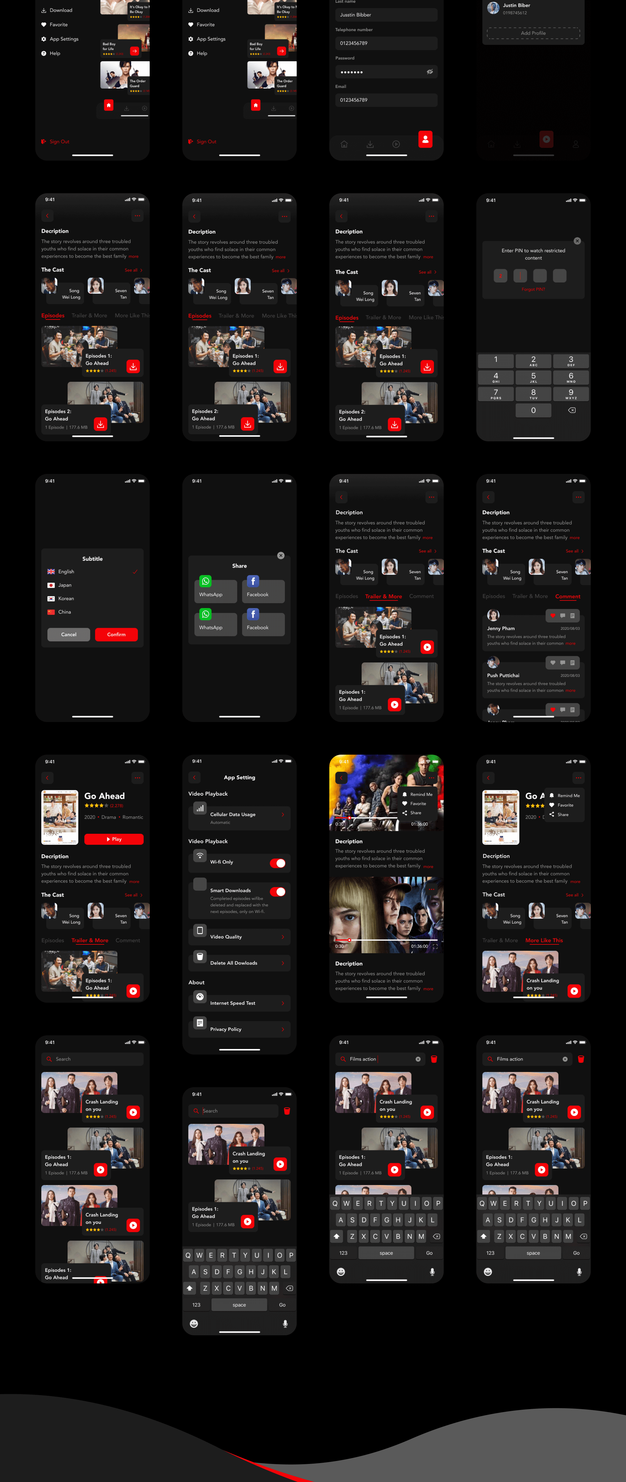 娱乐应用程序UI套件模版素材WaFilm – Entertainment App UI Kit插图3