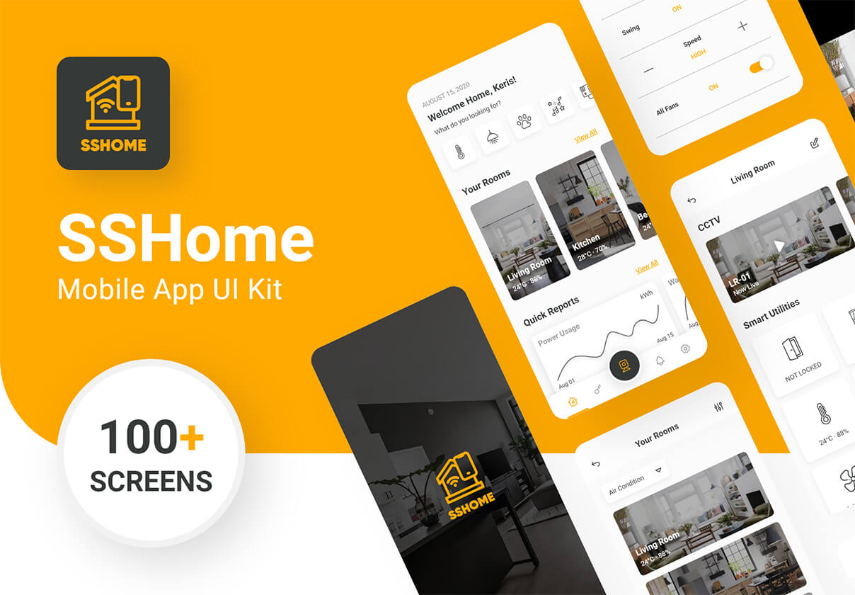 现代室内装修移动应用UI套件模版素材 SSHome – Mobile App UI Kit插图