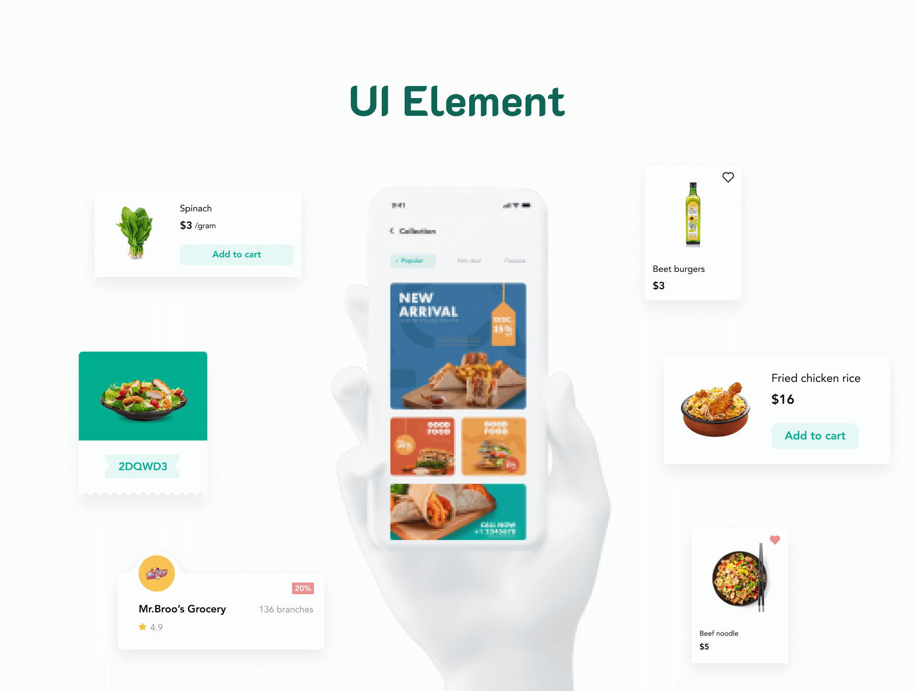 美食在线交易送餐应用程序UI套件模版素材插图1