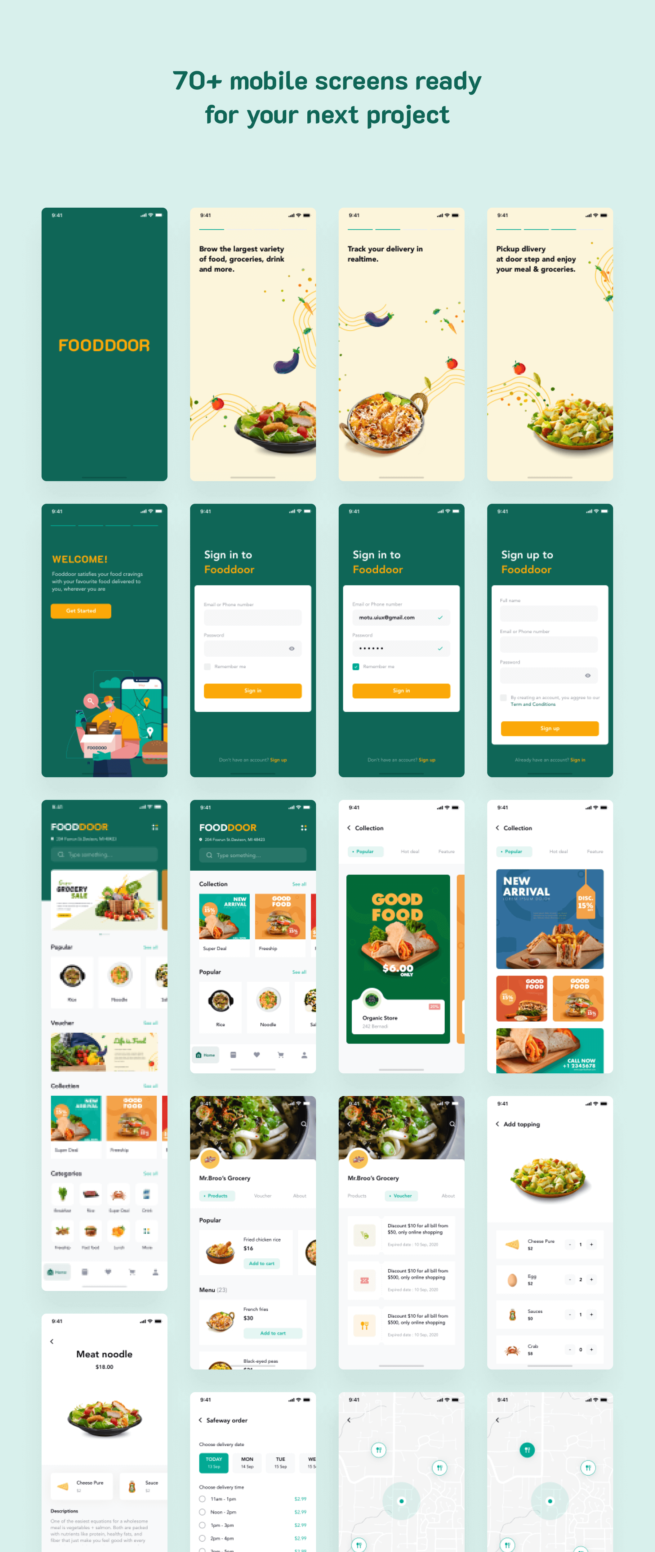 美食在线交易送餐应用程序UI套件模版素材插图6
