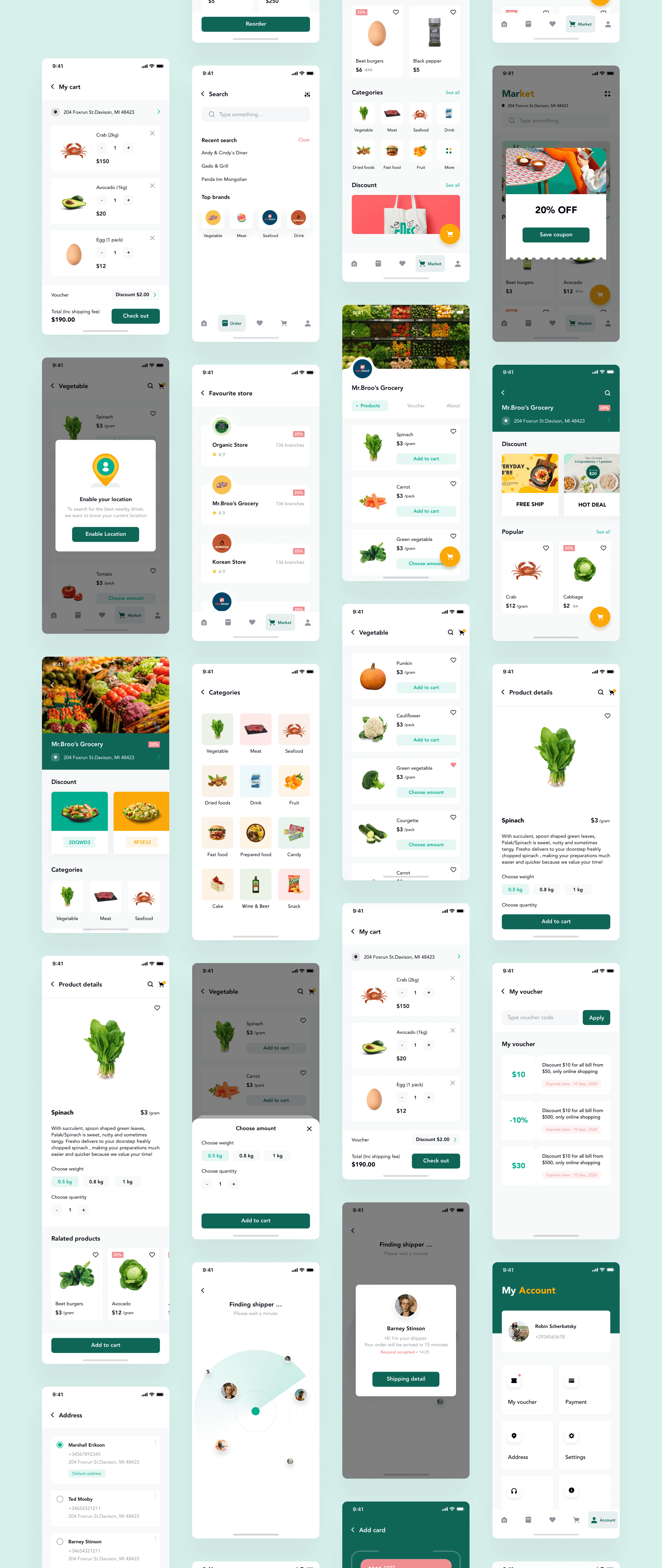 美食在线交易送餐应用程序UI套件模版素材插图8