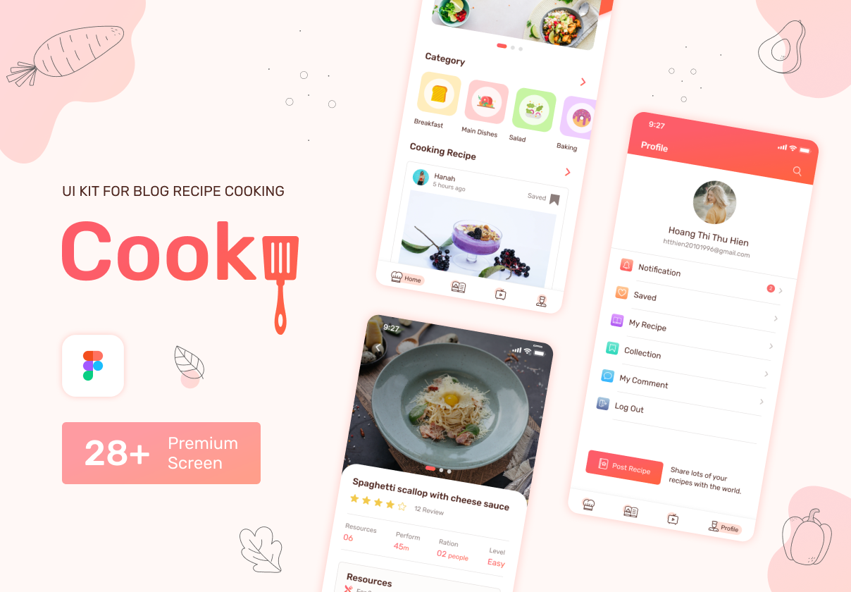 美食博客食谱菜设计空间模版素材下载Cooky – Blog Recipe Dish插图