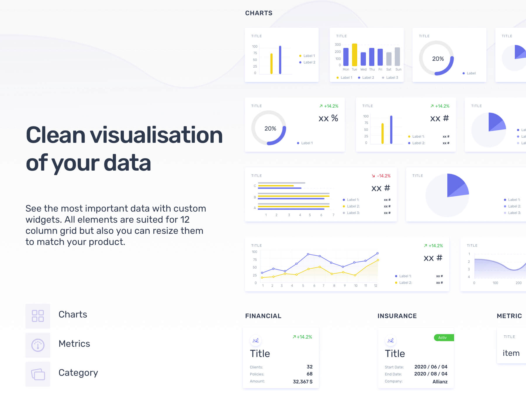 互联网中台系统仪表板Web UI套件模版素材下载 Indigo Insurance Admin Dashboard Web UI Kit插图2