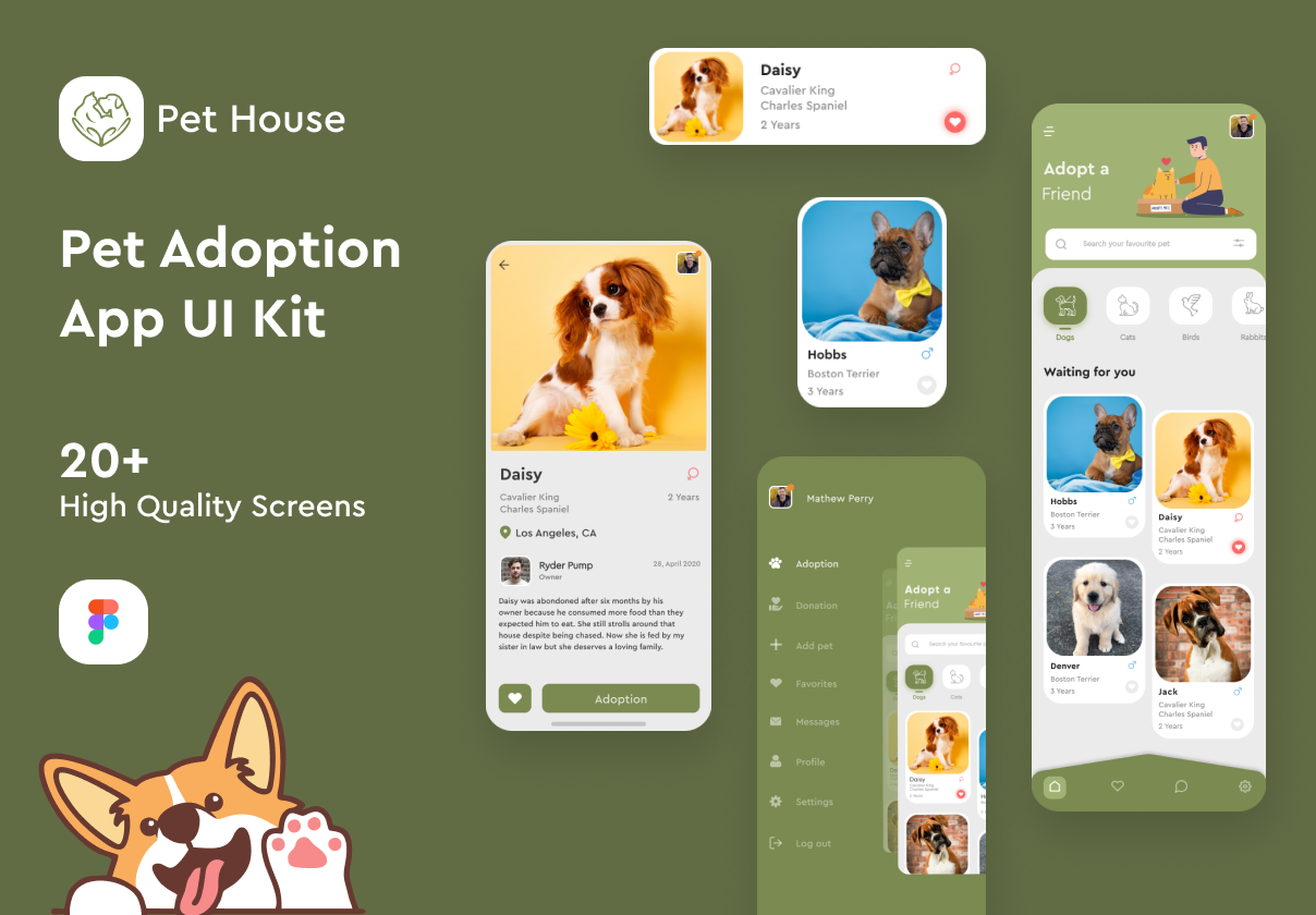 领养宠物/宠物领养应用UI套件Pet House – Pet Adoption App UI Kit插图